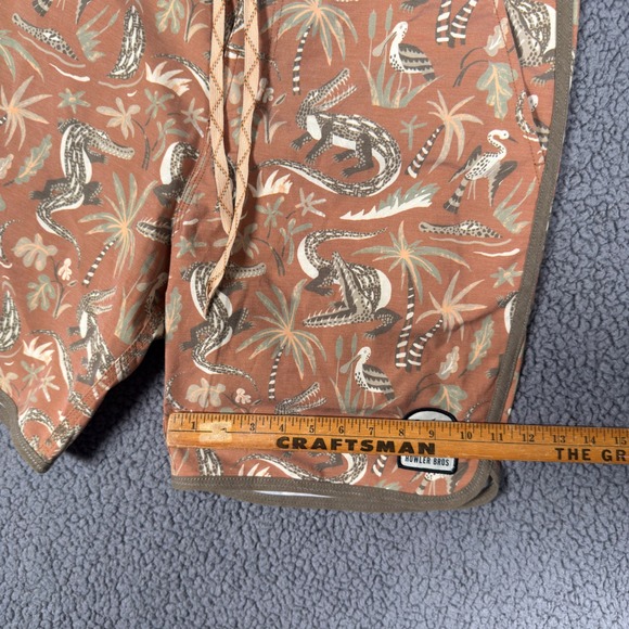 Howler Brothers Alligator Palm Print Board Shorts Mens 33 Swim Trunks Drawstring - Picture 8 of 11